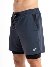 [MdSM5395] Men gym Short  2 IN 1. #11 (dark gray, S)