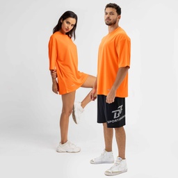 [UNS6092] Unisex-dry-oversize-t shirt. #60 (Neon Orange, S)