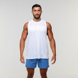 [SwX8485] Men Believe Tank Top MT9 #80 (white, L)