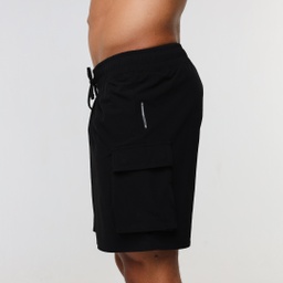 [nBS9082] Men Baggy Short - MS10 #92 (Black, S)