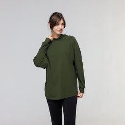 [woS9597] W - Cotton Track Hoodie #83 (olive, S)