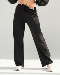[WBS355] Women - Wide Leg Cotton Pants (Black, S)