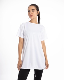 [WwSM1764] Women Short Sleeve T-Shirt-Long Fit. #40 (white, S)